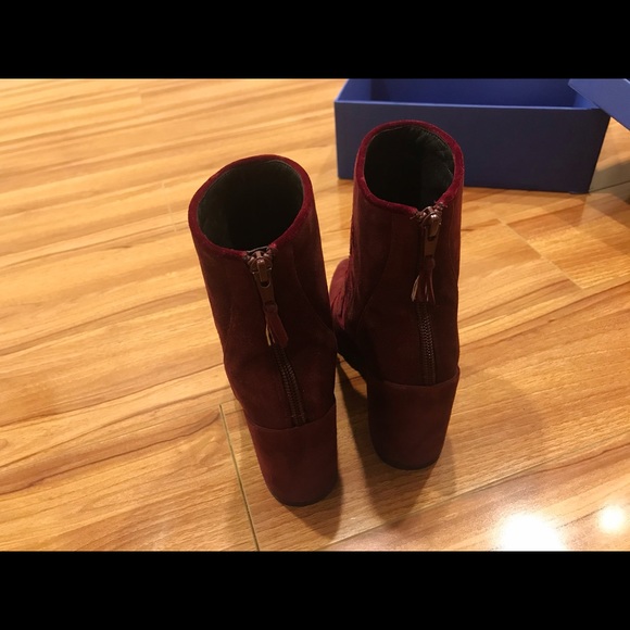 Stuart Weitzman Suede Block Heel Bordx Bootie - Picture 9 of 10